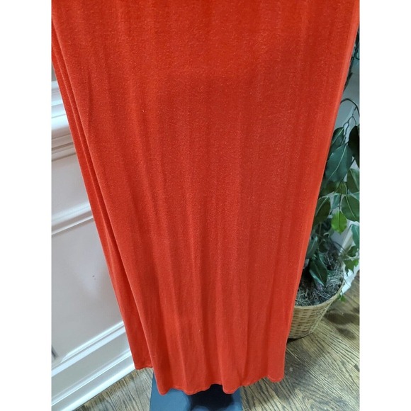 Spense Women's Solid Red Viscose V-Neck Sleeveless Long Maxi Dress Size X-Large - Picture 4 of 10